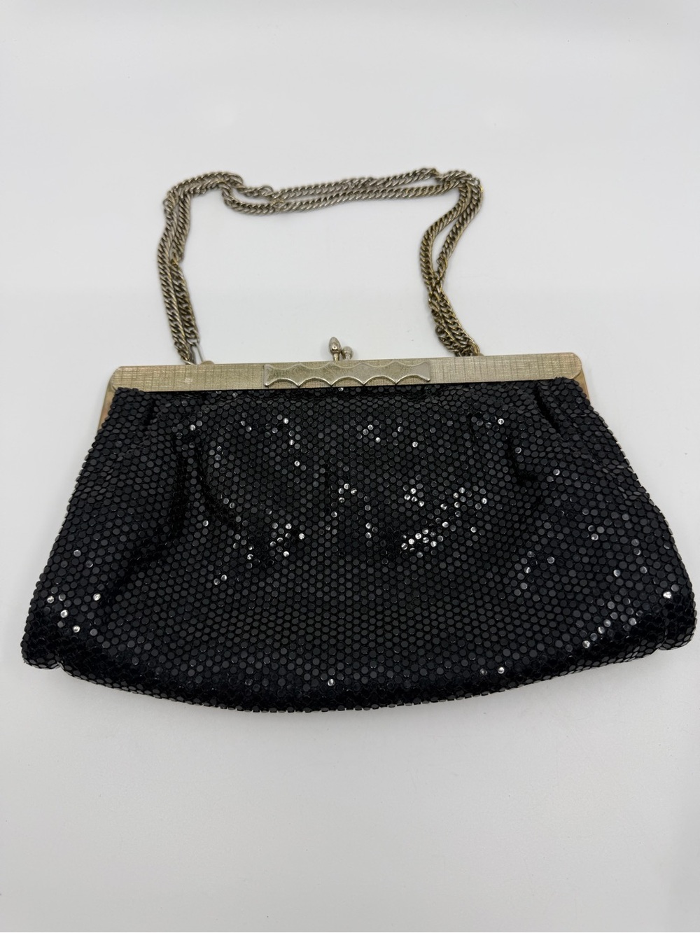 Vintage Black mesh Chain Evening Bag